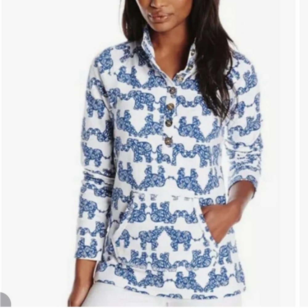 Lilly Pulitzer Captain Popover White Pack Your Trunk Elephant Print‎